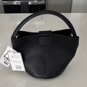 Chic Black Vegan Leather Hobo Bag